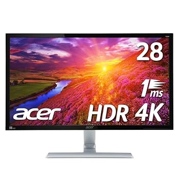 【中古】なおなお書き4 pro相応う Acer ゲーミングモニター 4K HDR 見せびらかす RT280KAbmiipx 28in/TN/非光輝/3840x2160/4K/16:9/1ms/HDR10/HDMI2.0×2/Display