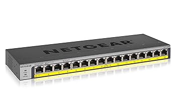 【中古】【正規品】 ネットギア NETGEAR スイッチングハブ 16ポート 1G PoE+ 183W 金属筐体 静音ファンレス リミテッドライフタイムハードウェア アンマ