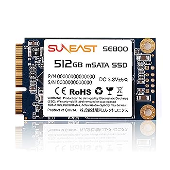 【中古】SUNEAST サンイースト SSD 内蔵SSD mSATA 3.0 6Gb/s 3D TLC 国内3 512GB