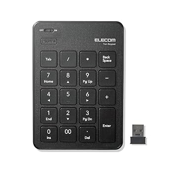 【中古】エレコム USB-A テンキー ワイヤレスレシーバー パンタグラフ 薄型 ブラック TK-TDP019BK