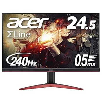 【中古】Acer ゲーミングモニター SigmaLine 24.5in KG251QIbmiipx 0.5msGTG 240サイクル TN 盛りだくさん固定ディスク FreeSync ひな型受け答え HDMI 金棒引き内蔵 ブルーラ