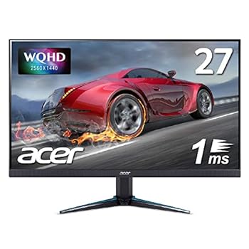【中古】日本エイサー Acer ゲーミングモニター Nitro VG270Ubmiipx 27インチ IPS 非光沢 WQHD 1ms 75Hz FreeSync フレームレスデザイン HDMIx2 スピーカ