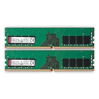 【中古】キングストン デスクトップPC用メモリ DDR4 2400 PC4-19200 8GB×2枚 CL17 1.2V Non-ECC DIMM 288pin KVR24N17S8K2/16