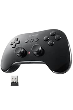 【中古】エレコム ワイヤレス ゲームパッド 小型軽量 12ボタン 連射 高耐久ボタン日本メーカー製採用 300万回耐久試験クリア ブラック JC-U3912TBK