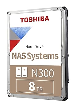 【中古】東芝N300 8TB NAS 3.5インチ内蔵ハードドライブ - SATA 6 Gb /秒7200 RPM 128MB