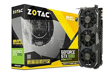 【中古】ZOTAC ZT-P10800I-10P GeForce GTX 1080 AMP Extreme+ 11Gbps 8GB GDDR5X 256-bit PCIe 3.0 ゲーミンググラフィックカード VR相応う