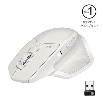 【中古】ロジクール MX Master 2S MX2100sGY ワイヤレスマウス 無線 Unifying Bluetooth 高速充電式 FLOW対応 7ボタン windows mac iPad OS 対応 MX2100s