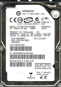 【中古】Hitachi HTS541680J9SA00 P/N: 0A53003 80GB MLC: DA1697 [並行輸入品]