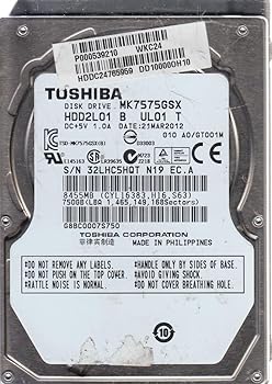 【中古】TOSHIBA 2.5in MK7575GSX SATA 750GB 中古バルク