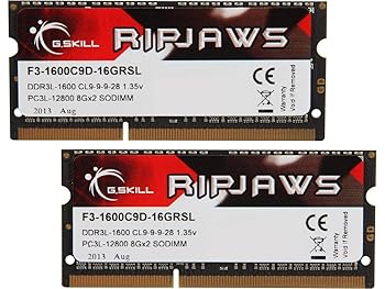 【中古】G.Skill F3-1600C9D-16GRSL DDR3L-1600 CL9 8GB×2