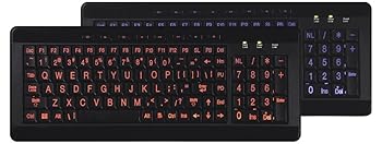 【中古】iMBAPrice 大きなフォント印刷 USB LED バックライトキーボード、オレンジおよび青 - LOB - BKB