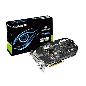【中古】Gigabyte GTX760 GDDR5-2GB 2xDVI/HDMI/DP OC グラフィックカード GV-N760WF2OC-2GD