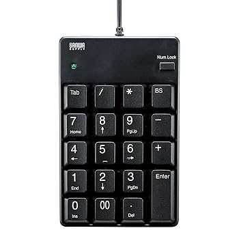 【中古】サンワサプライ USB2.0ハブ付テンキー ブラック NT-17UH2BKN