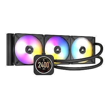 【中古】CORSAIR 原則として型飾り気の無い水冷中央処理装置冷房装置 360粍 iCUE H150i ELITE LCD CW-9060062-WW カスタマーズ能力のあるLCD 映写幕ひな形