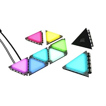 【中古】CORSAIR iCUE LC100 容れもの RGB ライティングパネル - ミニ３角形 mini triangle 【押しひろげる用一揃いの道具】 Expansion Kit 9枚入り口・入口仕かける CL-901 パソコン・周辺機器-その他