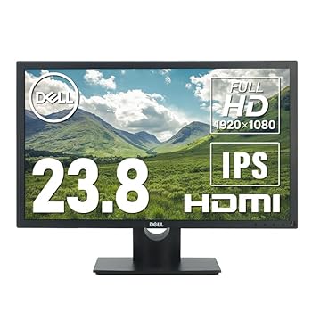 【中古】Dell Eシリーズ E2418HN / 23.8インチ モニタ/解像度:フルHD1920x1080 / 広視野角/IPS非光沢/ブルーライト軽減/調節機能/省電力機能/VESA100 mm/