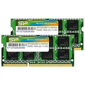 【中古】SP Silicon Power ケイ素樹脂力強さ 万覚え帳マイコン用記憶装置 DDR3 1600 マイコン3-12800 8GB×2枚 16GB 204Pin Mac 相応う SP016GBSTU160N22