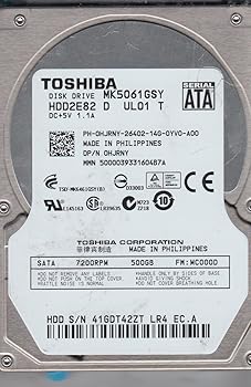 【中古】2.5HDD【弾丸道路7200回転させる】 MK5061GSY 【320GB,S-ATA.7200rpm】 TOSHIBA2.5HDD】