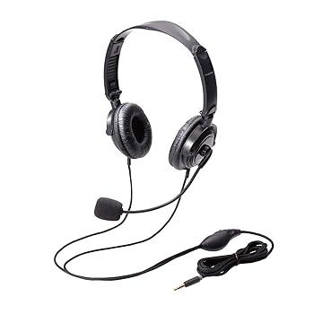 【中古】エレコム ヘッドセット 有線 マイク 4極 両耳 オーバーヘッド 耐久コード 折り畳み式 1.8m HS-HP20TBK