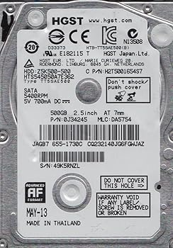 【中古】【39shop】hts545050★a7e362、PN 0j34245、MLC da5754、Hitachi 500 GB SATA 2.5ハードドライブ(非常に良い)|アトリエ絵利奈