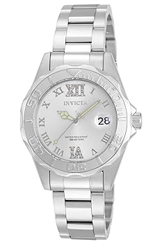 【中古】Invicta Women\u0027s 12851 Pro Diver Silver Dial Watch with Crystal Accents