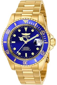 【中古】【39shop】インビクタ★腕時計 Pro Diver 自動巻き 40mm ケース ゴールド ステンレス鋼ストラップ 青ダイヤル 8930OB メンズ 正規輸入品 並行輸入品(良い)|アトリエ絵利奈