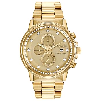 【中古】【39shop】Citizen★レデイーズ エコ・ドライブ ウィークエンダー メンズウォッチ、ステンレススチール、トーン モデル: FB3002-53P 金 クロノグラフ ステン(良い)|アトリエ絵利奈