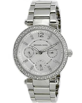 【中古】マイケル教科課程MICHAEL KORS ウォッチ パーカー 33粍 マルチ役立つこと しろがね色 MK5615 レディース 並行輸入品