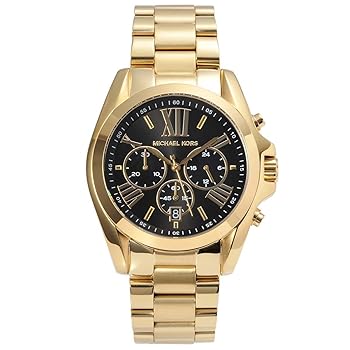 【中古】【39shop】Bradshaw★ブラッドショー ゴールド ブラック マイケルコース 時計 クロノグラフ MICHAEL KORS MICHAELKORS レディース メンズ ユニセックス MK57（良い）｜アトリエ絵利奈