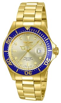 【中古】【39shop】インヴィクタ★Invicta Men's 14124 Pro Diver Gold Dial 18k Gold Ion-Plated Stainless Steel Watch 並行輸入品(良い)|アトリエ絵利奈