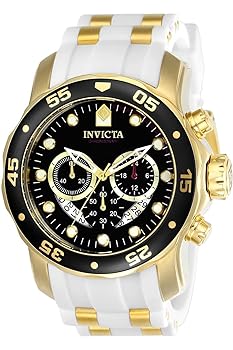 【中古】Invicta メンズ 「プロダイバー 」クオーツ ステンレススチール&シリコン製 カジュアルウォッチ カラー:ホワイトモデル：20289