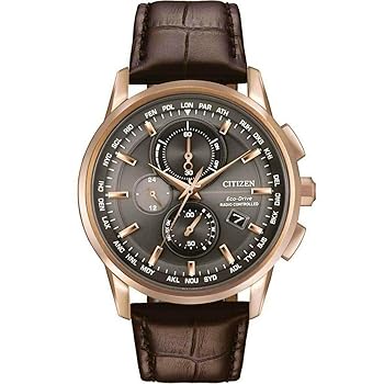 【中古】【39shop】逆輸入★シチズン AT8113-04H エコドライブ 電波ソーラー クロノグラフ ワールドタイマー ウォッチ 腕時計 時計 電波時計 メンズ ローズゴールド(良い)|アトリエ絵利奈