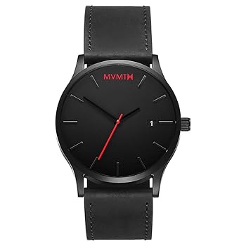 【中古】腕時計メンズ MVMT Watches Black Face with Black Leather Strap Men's Watch 並行輸入品