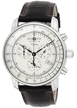 【中古】ツェッペリン 腕時計 Special Edition 100 Years 100周年記念 シルバー 文字盤 ステンレススチール クォーツ Quartz 42.5MM ドイツ Watch 7680-1