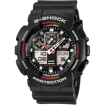 【中古】カシオ CASIO G-SHOCK Gショック ジーショック 腕時計 メンズ GA-100-1A4DR ブラック×レッド 時計 逆輸入品 並行輸入品