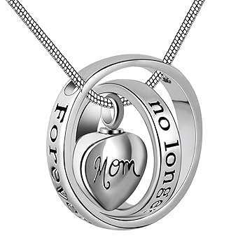【中古】No Longer By My Side、Forever In My Heart CarvedロケットCremation Urnネックレスfor Mom & Dad