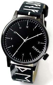 【中古】コモノ Winston Rune-Black 水晶 メンズ ウオッチ KOM-W2160 黒いこと 並行輸入品
