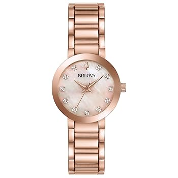 【中古】Bulova モダンクォーツウォッチ、ステンレススチールダイヤモンド、ローズゴールドトーンモデル：97P132 ワンサイズ モダン・フュートゥーロ