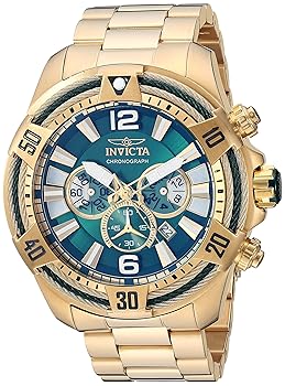 【中古】Invicta Men\u0027s 27267 Bolt Quartz Chronograph Green Dial Watch