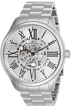 【中古】Invicta Men\u0027s 27555 Objet D Art Automatic 3 Hand Silver Dial Watch