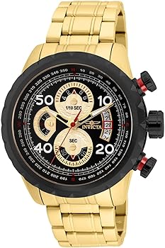 【中古】Invicta Men's 28151 Aviator Quartz Multifunction Black, Gold Dial Watch 57,979円