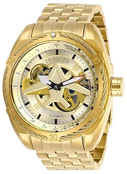 【中古】Invicta Men\u0027s Aviator Gold-Tone Steel Bracelet \u0026 Case Automatic Analog Watch 28211