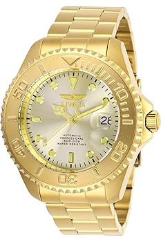 【中古】Invicta Men\u0027s Pro Diver Gold-Tone Steel Bracelet \u0026 Case Automatic Champagne Dial Analog Watch 28950