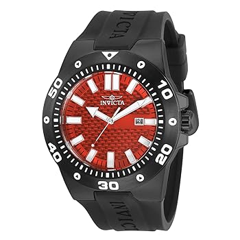 【中古】Invicta 30963 Men\u0027s Pro Diver Red Dial Black Rubber Strap Watch