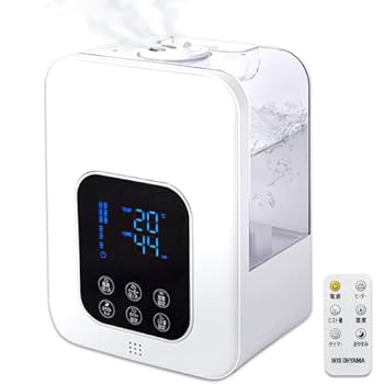 【中古】【39shop】アイリスオーヤマ★加湿器 超音波式 スチーム式加熱式 ハイブリット式 加湿量 350ml タンク容量 4.5L 10畳 12時間連続加湿 リモコン付 デジタル表(良い)|アトリエ絵利奈