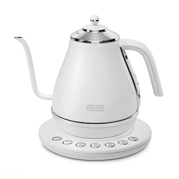 【中古】De\u0027Longhi デロンギ 灯し火喫茶店湯沸かし アイコナ KBOE1230J-W 気温合わせる役立つこと ステンレス鋼 お手てドリップ 1.0L 一うしろ押し5度合い気温据え付ける 20分保温