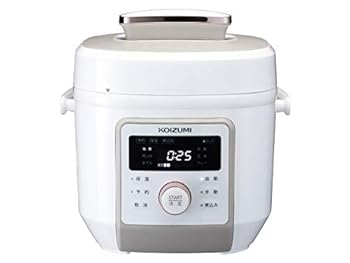 【中古】コイズミ マイコン電気圧力鍋 2.0L 6種類自動メニュー ワンタッチ 55品搭載レシピブック ホワイト KSC-4501/W
