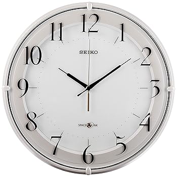 【中古】【39shop】セイコー★クロック 掛け時計 衛星 電波 アナログ SPACE LINK スペースリンク 白 パール GP216W SEIKO(非常に良い)｜アトリエ絵利奈