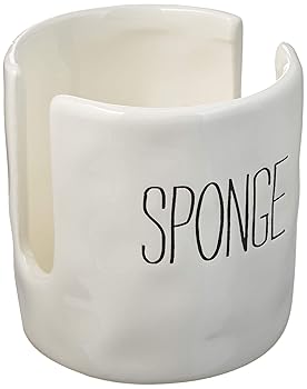 【中古】Mud Pie Kitchen Dish Sponge Holder Caddy, Off White