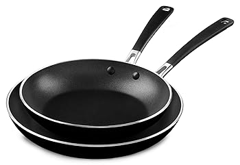 【中古】【39shop】KitchenAid★kc2 a10tpobアルミテフロン加工の10 " & 12 " Skilletsツインパック ? Onyxブラック, Medium(良い)|アトリエ絵利奈
